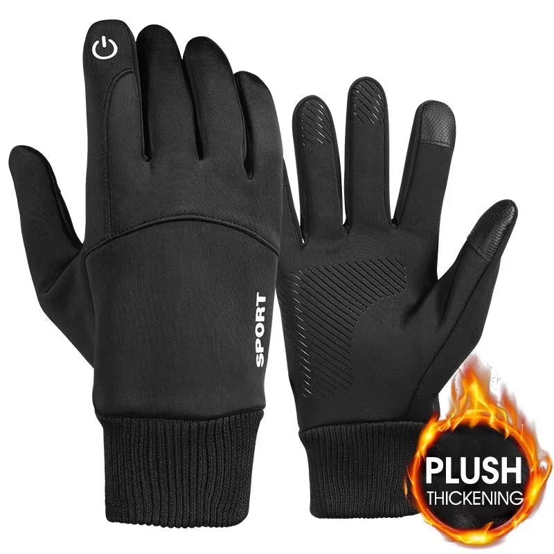 Motorcycle Gloves Guantes Winter Warm Full Fingers Heated Gloves Waterproof Heating Hand Moto Ski Touch Screen Fleece Gloves