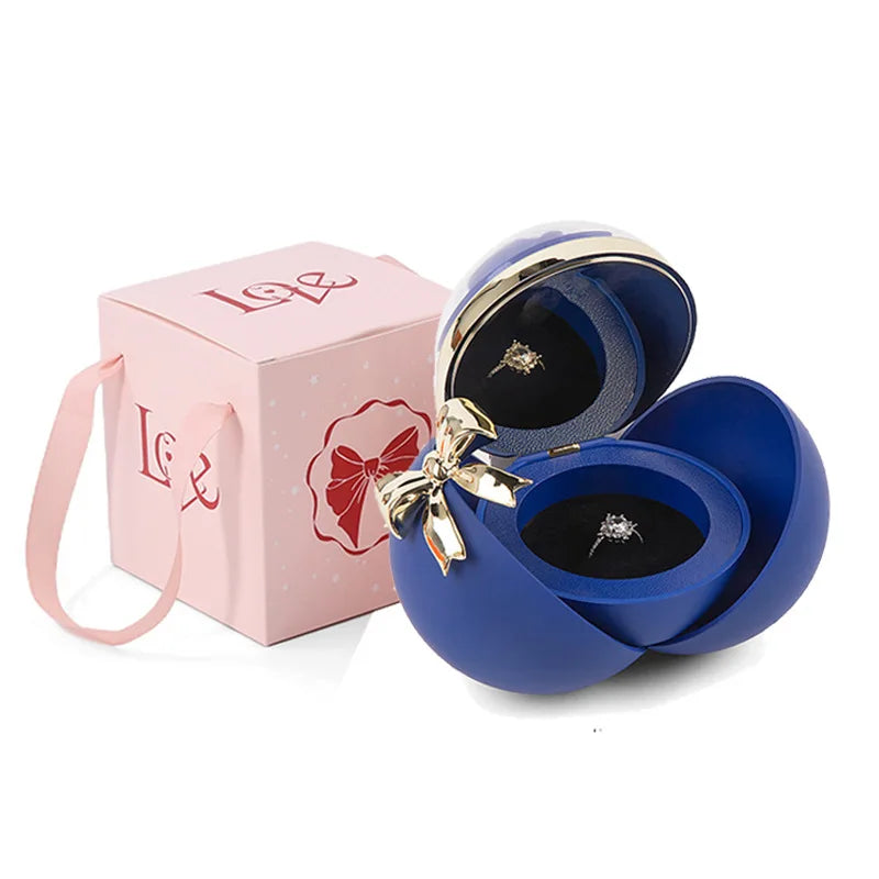 Caja de anillo de collar esférico