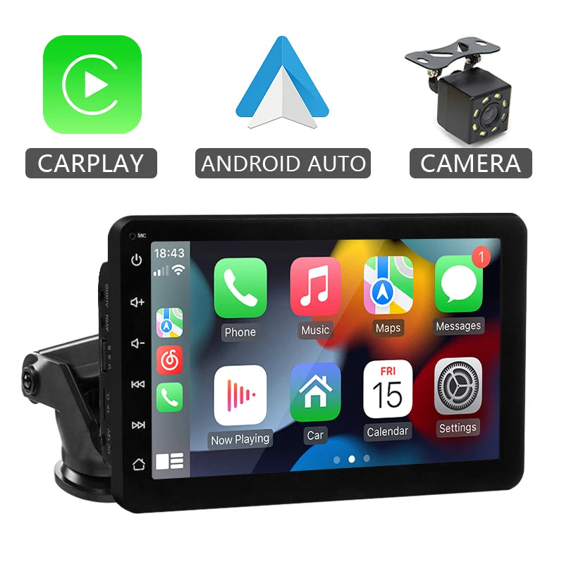 Carplay inalámbrico y Android Auto inalámbrico, portátil, pantalla táctil universal.
