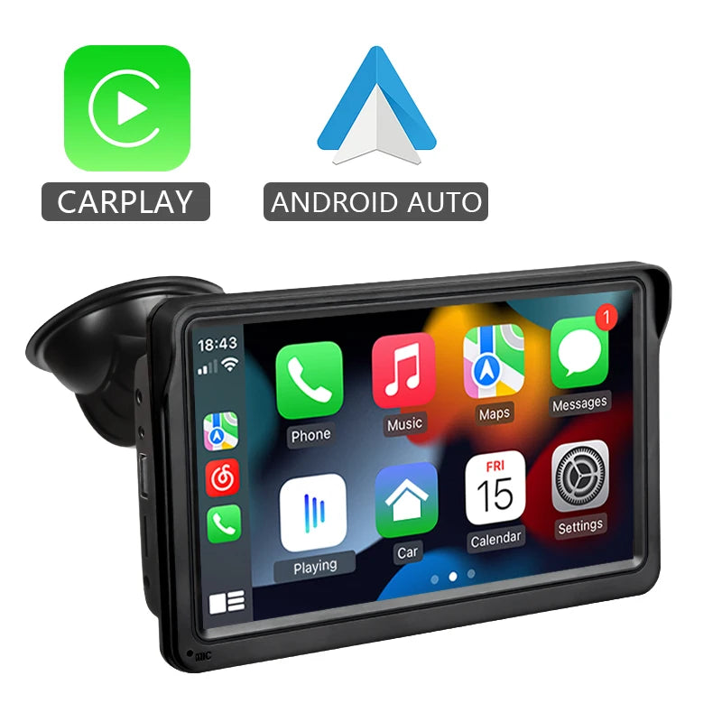 Carplay inalámbrico y Android Auto inalámbrico, portátil, pantalla táctil universal.