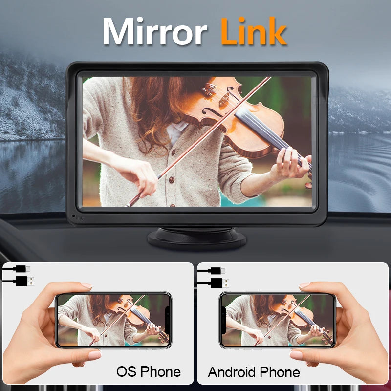 Carplay inalámbrico y Android Auto inalámbrico, portátil, pantalla táctil universal.